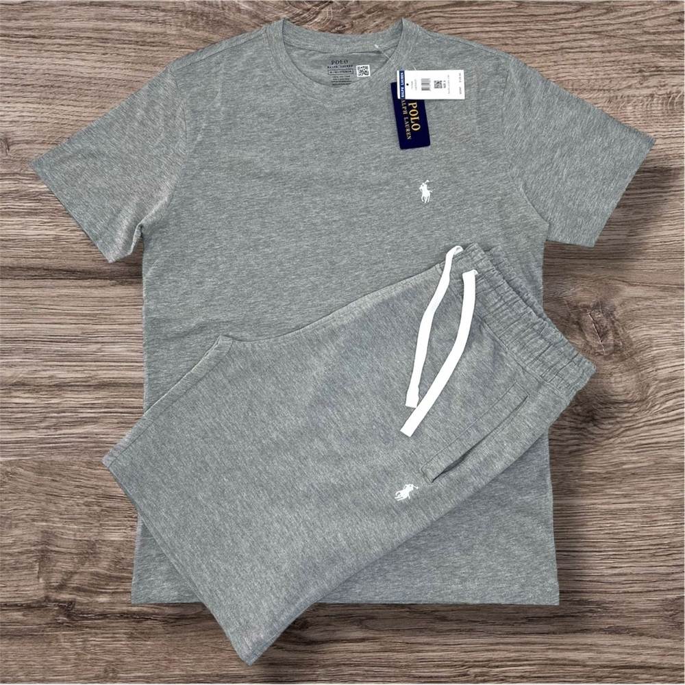 Polo Ralph Lauren Gray Tee & Sweatshorts Set